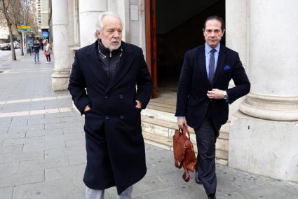 Bartolomé Cursach (left), following a court appearance in Palma, Mallorca