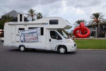 Motorhome protest in Alcudia, Mallorca