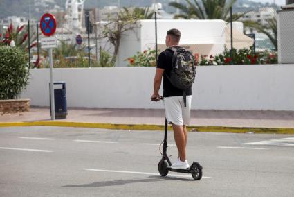 Electric scooter in Ibiza.