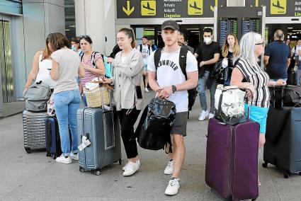 Passengers arriving at Palma Son Sant Joan Airport, Mallorca