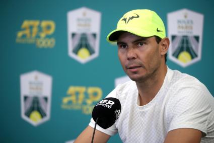 Rafael Nadal speaking at the Rolex Paris Masters