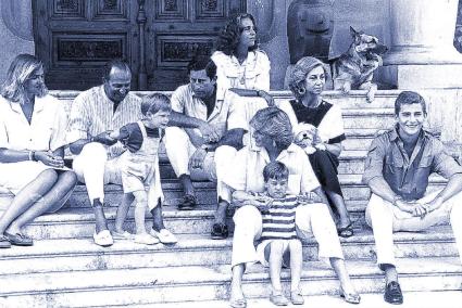 Prince Charles, Lady Di, William and Harry with the Spanish royals in Palma.