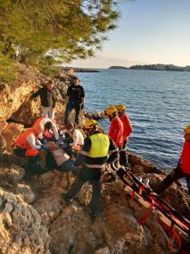 Emergency services at an accident in Son Caliu, Mallorca