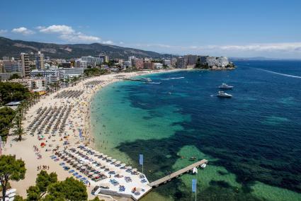 Aerial view of Magalluf beach