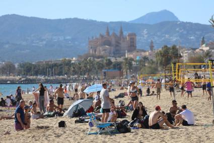 The beaches in Mallorca were very busy this weekend.