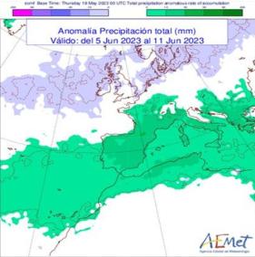 "Weather map showing the rain front which has moved in..."