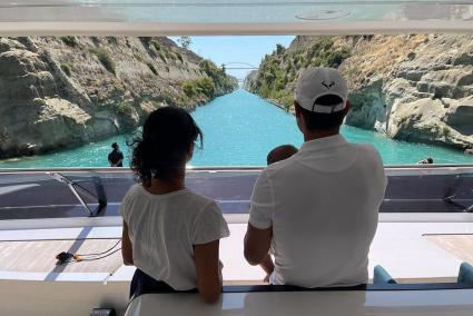 The Nadal family is enjoying a holiday on board their private yacht in Greece.