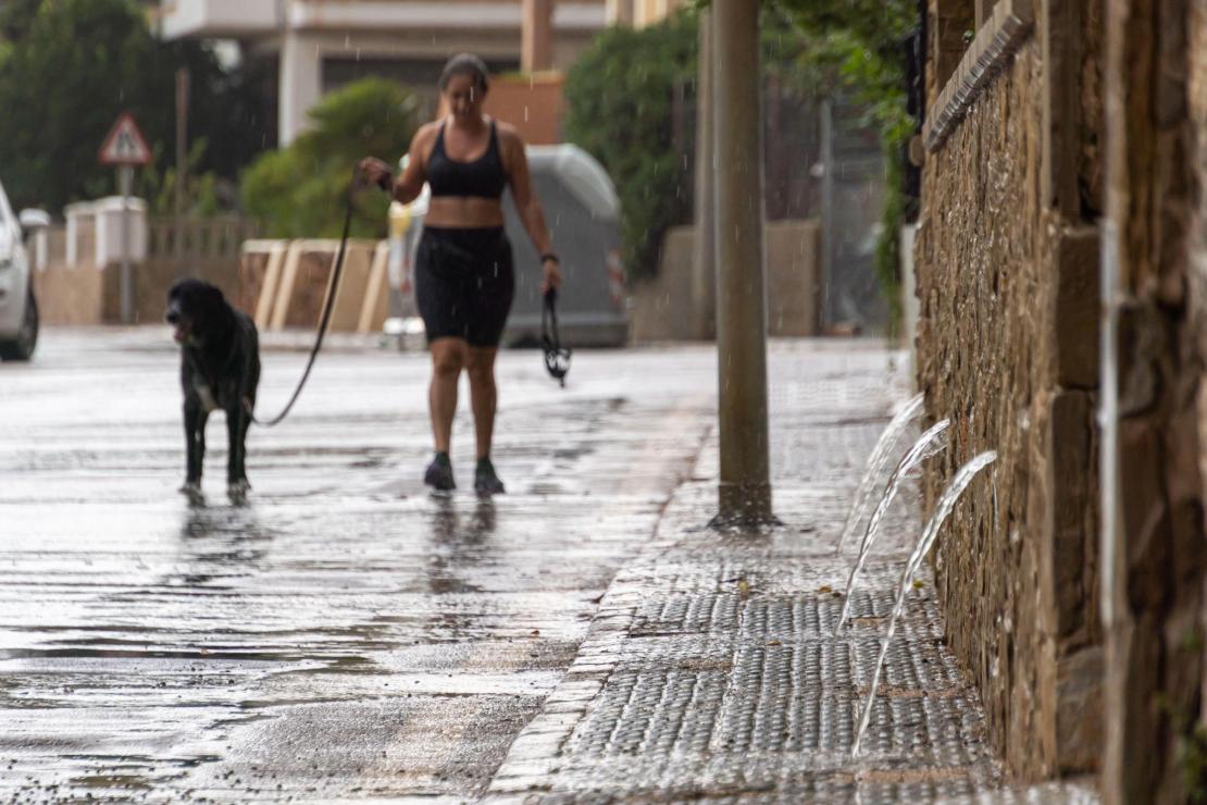 Tourists in the storm.