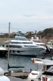 The yacht moored in Mallorca. Photo: Joan Llado.