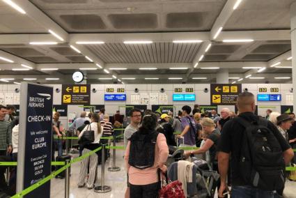 Passengers at Palma Airport, Mallorca