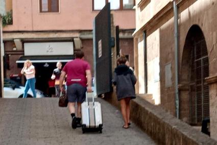 The couple leaving court in Palma this week.