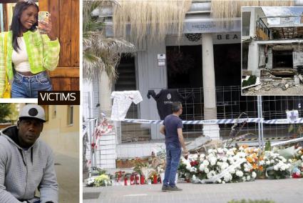 Collapsed building in Playa de Palma, Mallorca, and two of the four victims