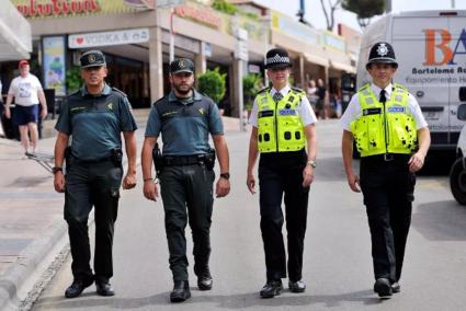 British police on the beat in Magalluf.