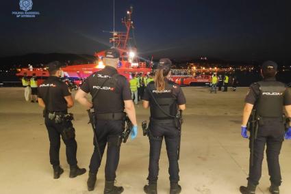 Police at the port in Palma, Mallorca