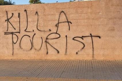 The new graffiti in Manacor, Mallorca.