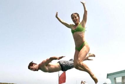 Chris Hemsworth and wife Elsa Pataky having fun in the sun off Mallorca last summer.