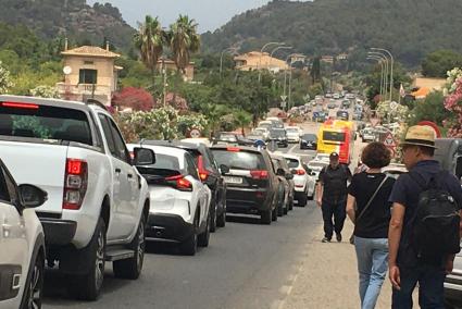 The main road through Soller in Mallorca