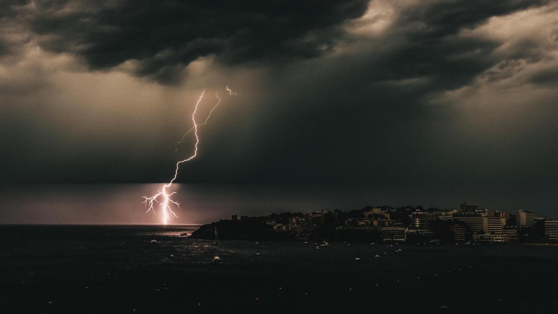 Lightning seen from Palmanova.