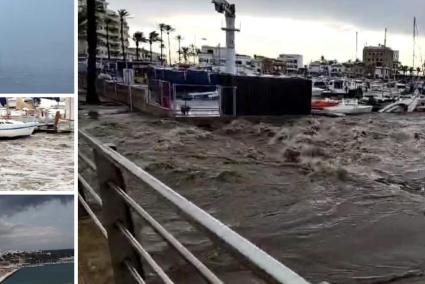 Image of the Na Barberá torrent, which flows into Portitxol plus other areas of the island hit by the storm