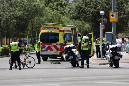 Accident involving a scooter in Palma, Mallorca