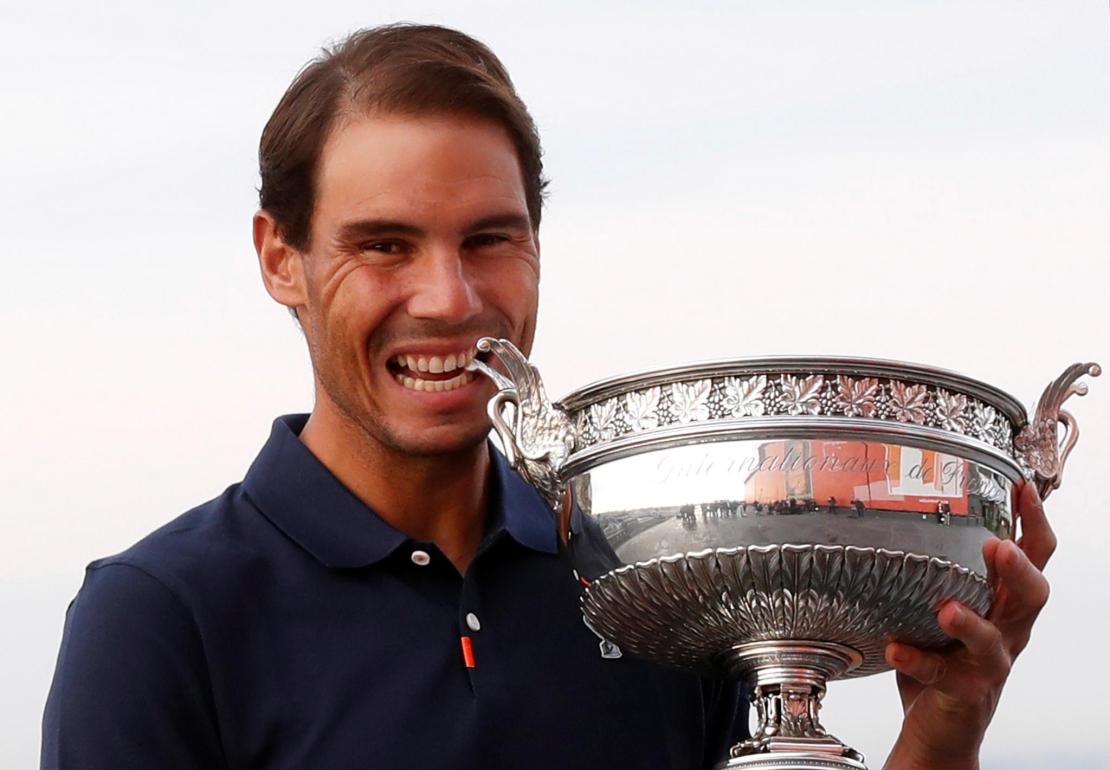 Rafael Nadal with his trophy