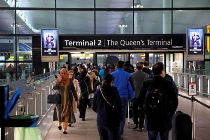 People at Heathrow airport