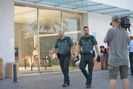 Guardia Civil officers at the BH Mallorca hotel where the incident occurred.