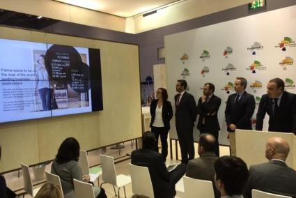 Gabriel Escarrer of Meliá leading the presentation of Palma's Palacio de Congresos.