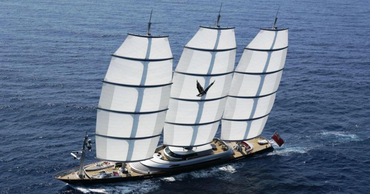 Superyacht Maltese Falcon flies into Mallorca