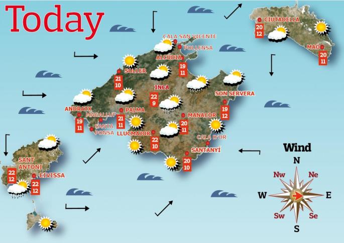 Weather forecast for the Balearic Islands for Tuesday, April 28