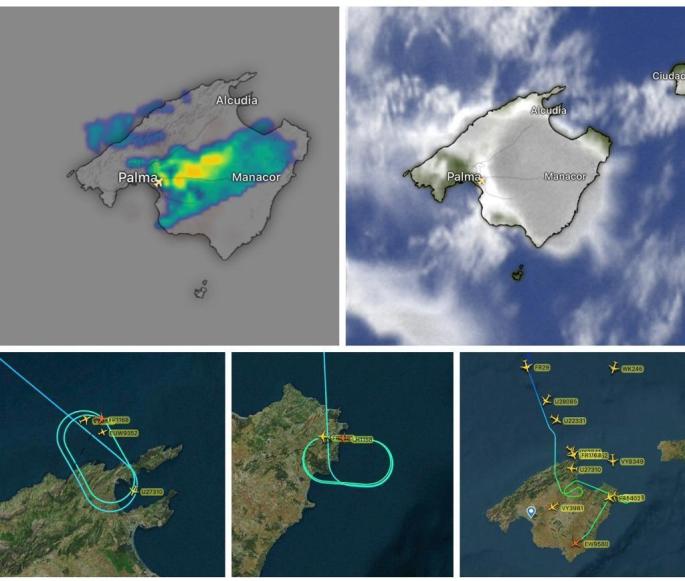 Storm over Mallorca and flight diversions