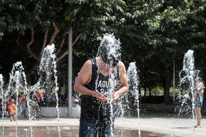 Cooling off in Palma, Mallorca in August 2023