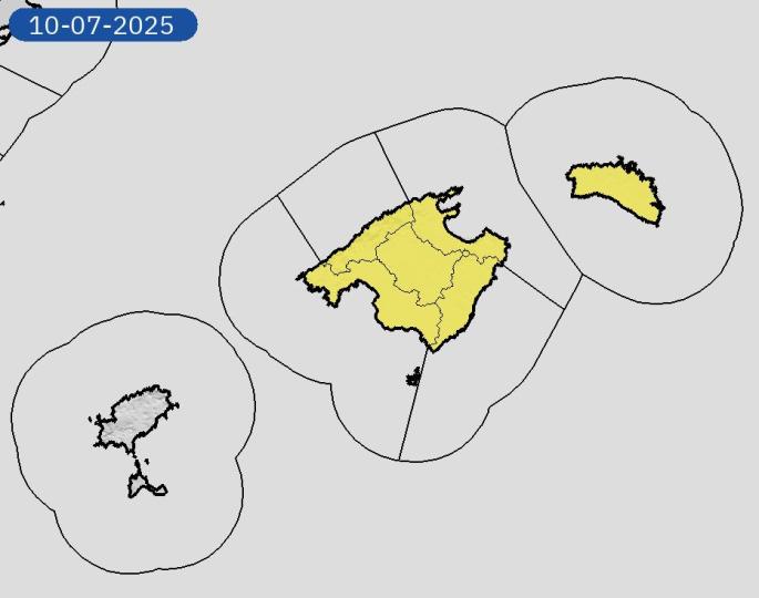 Weather alerts for Mallorca, 10 July